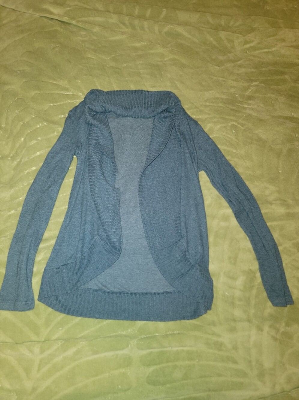 dELiA*s Slate Blue Open-Front Knit Cardigan